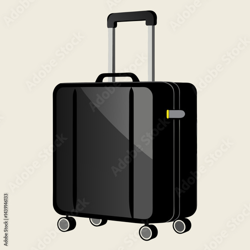 An essential travel companion a stylish black suitcase on wheels