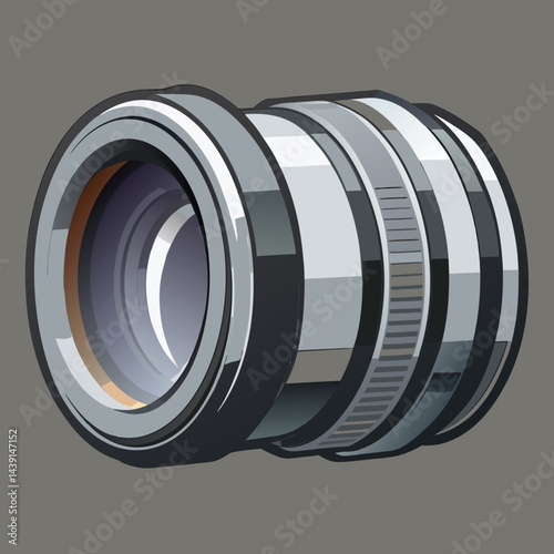 Close up image of lens with silver colour accents