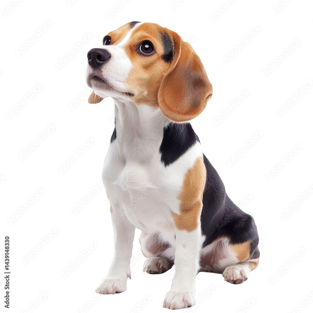 Adorable beagle dog sitting quietly against a transparent background with transparent lighting, Adorable Beagle Dog with transparent background Adorable beagle dog sitting quietly against a transparent background with transparent lighting, Adorable Beagle Dog with transparent background