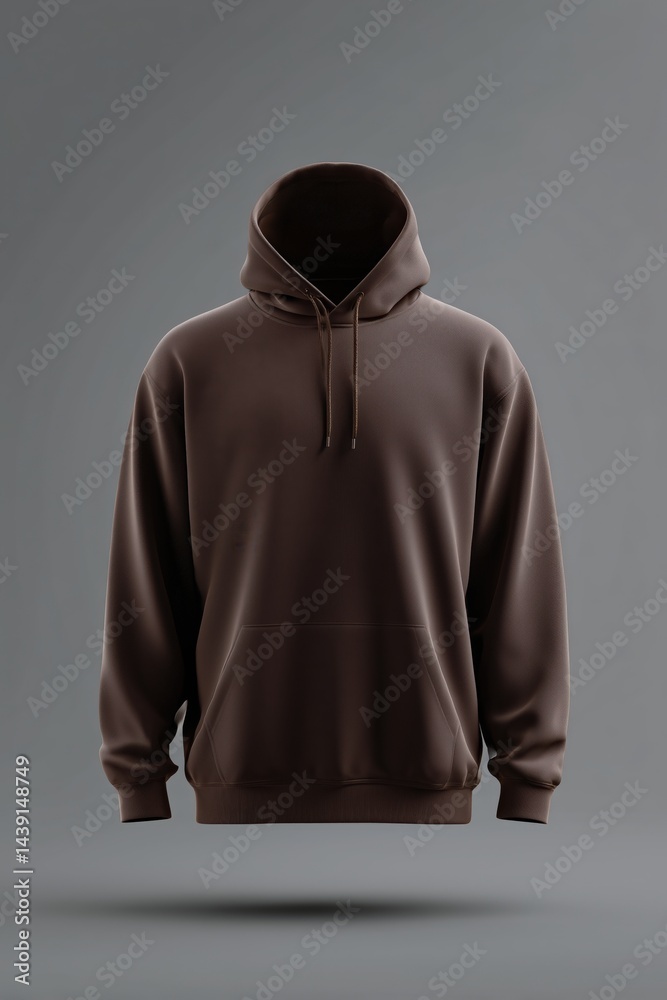 Casual brown hoodie on a gray background Casual brown hoodie on a gray background