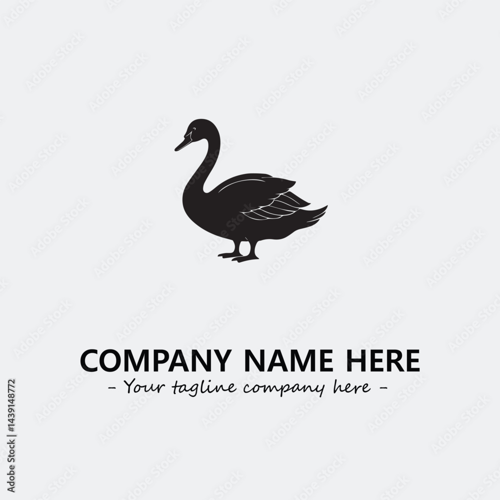 Fototapeta premium Swan Silhouette Logo Company Design Illustration Vector Graphic Image
