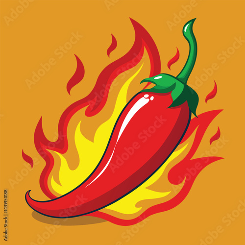 red chilli with firing vector