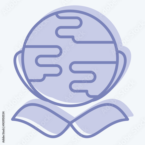 Icon Green World. related to Save the World symbol. two tone style. editable