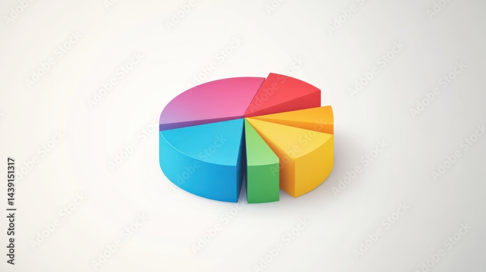 Obraz premium Colorful pie chart graphic with distinct segments.