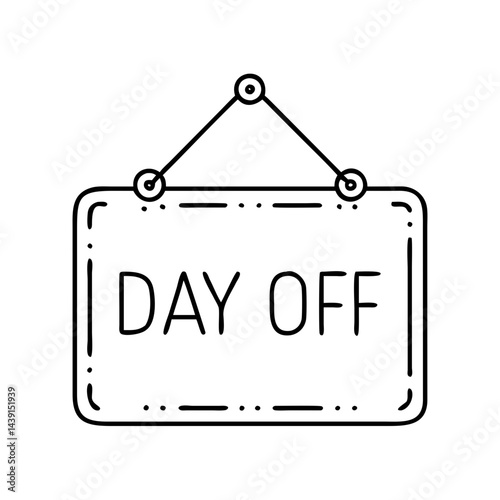  day off sign icon, day off sign line art - simple line art of day off sign, perfect for day off sign logos and icons