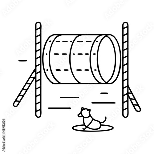 dog agility course icon, dog agility course line art - simple line art of dog agility course, perfect for dog agility course logos and icons