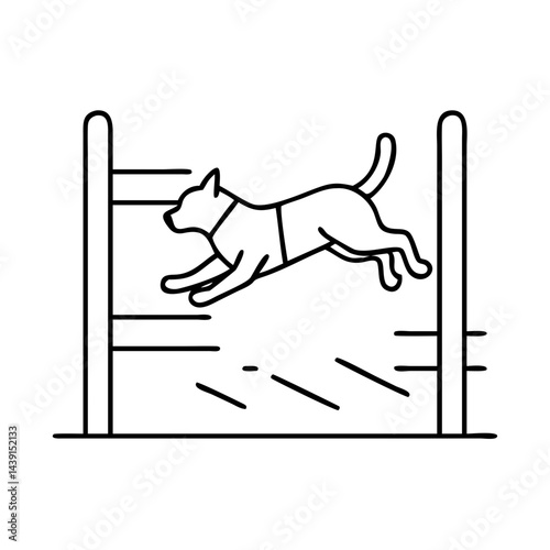 dog agility course icon, dog agility course line art - simple line art of dog agility course, perfect for dog agility course logos and icons