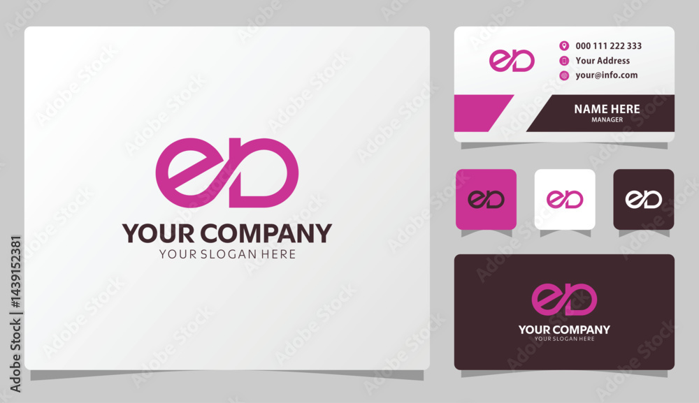Fototapeta premium Elegant ED monogram logo design modern business branding identity perfect for startups