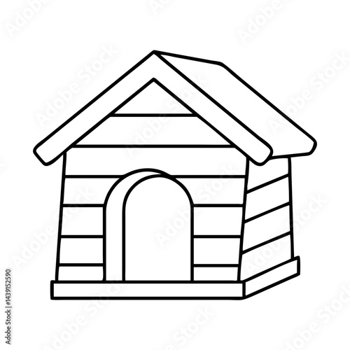 dog house icon, dog house line art - simple line art of dog house, perfect for dog house logos and icons