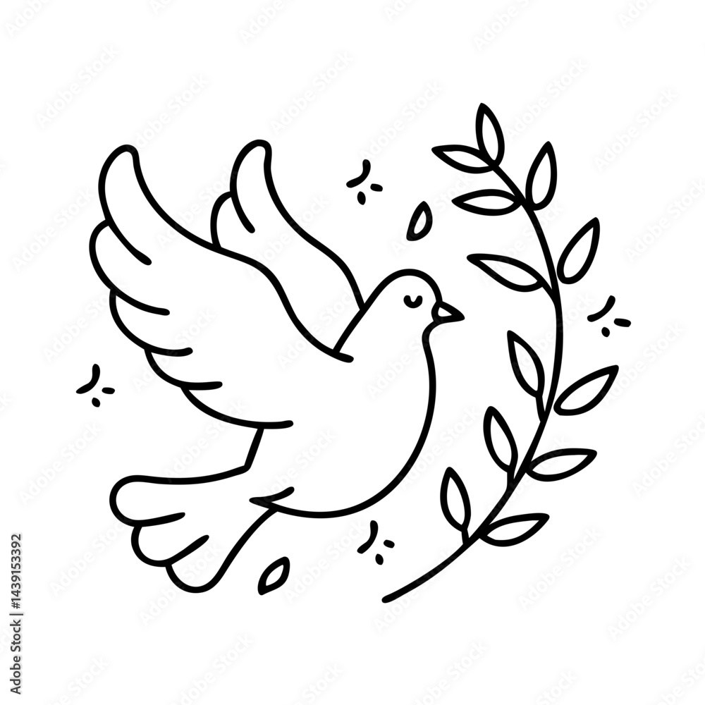dove with olive branch icon, dove with olive branch line art - simple line art of dove with olive branch, perfect for dove with olive branch logos and icons dove with olive branch icon, dove with olive branch line art - simple line art of dove with olive branch, perfect for dove with olive branch logos and icons