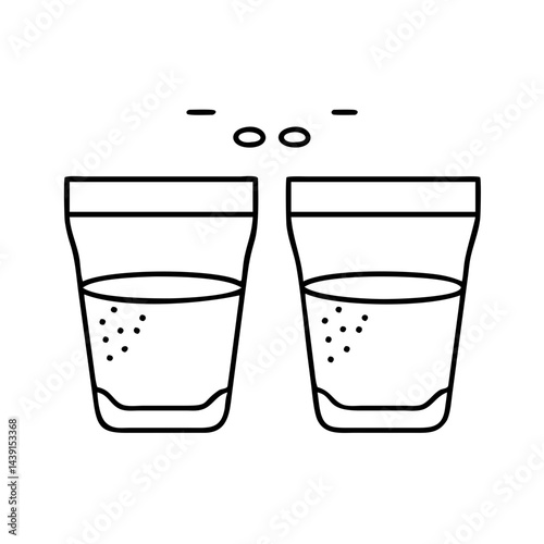 double shot of espresso icon, double shot of espresso line art - simple line art of double shot of espresso, perfect for double shot of espresso logos and icons