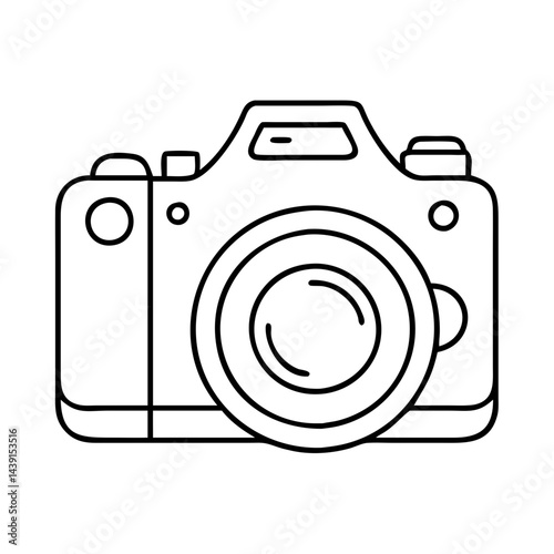 dslr camera icon, dslr camera line art - simple line art of dslr camera, perfect for dslr camera logos and icons