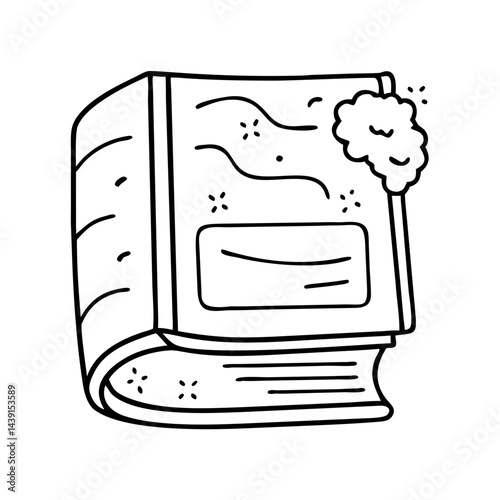 dusty old book icon, dusty old book line art - simple line art of dusty old book, perfect for dusty old book logos and icons