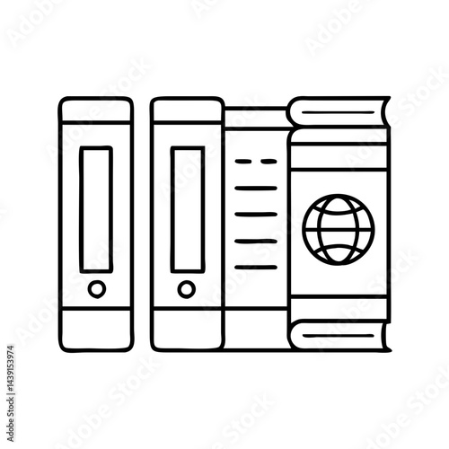encyclopedia set icon, encyclopedia set line art - simple line art of encyclopedia set, perfect for encyclopedia set logos and icons