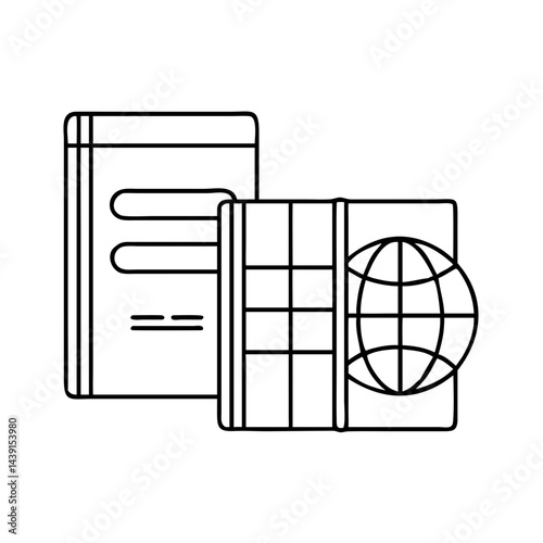 encyclopedia set icon, encyclopedia set line art - simple line art of encyclopedia set, perfect for encyclopedia set logos and icons