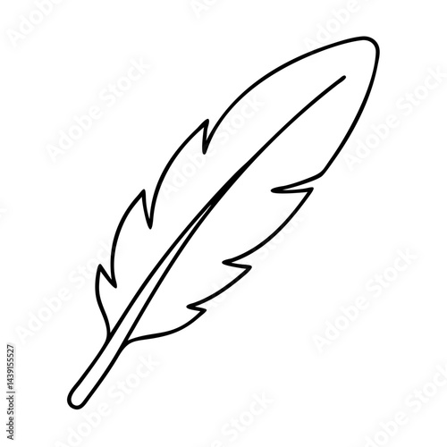 feather quill icon, feather quill line art - simple line art of feather quill, perfect for feather quill logos and icons
