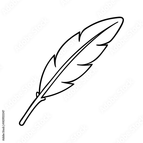 feather quill icon, feather quill line art - simple line art of feather quill, perfect for feather quill logos and icons