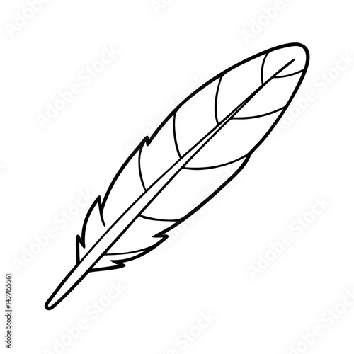 feather quill icon, feather quill line art - simple line art of feather quill, perfect for feather quill logos and icons