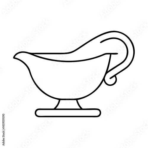 gravy boat icon, gravy boat line art - simple line art of gravy boat, perfect for gravy boat logos and icons