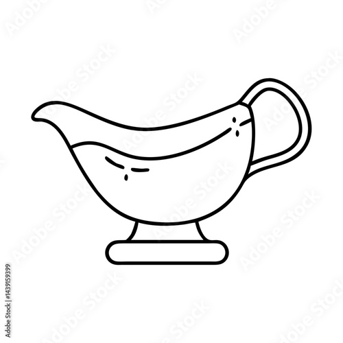 gravy boat icon, gravy boat line art - simple line art of gravy boat, perfect for gravy boat logos and icons