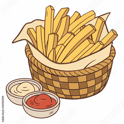 french fries and ketchup