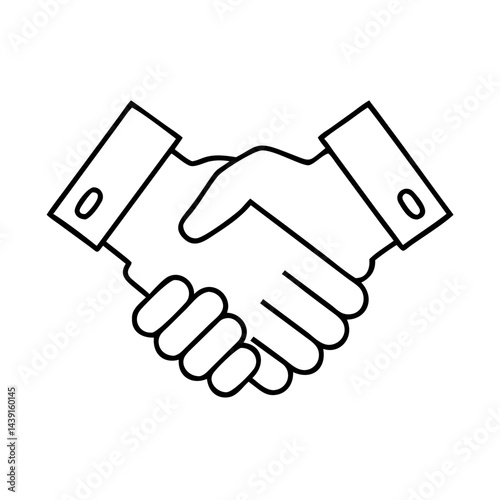handshake icon, handshake line art - simple line art of handshake, perfect for handshake logos and icons