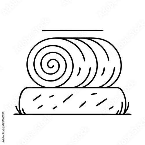 hay bale icon, hay bale line art - simple line art of hay bale, perfect for hay bale logos and icons