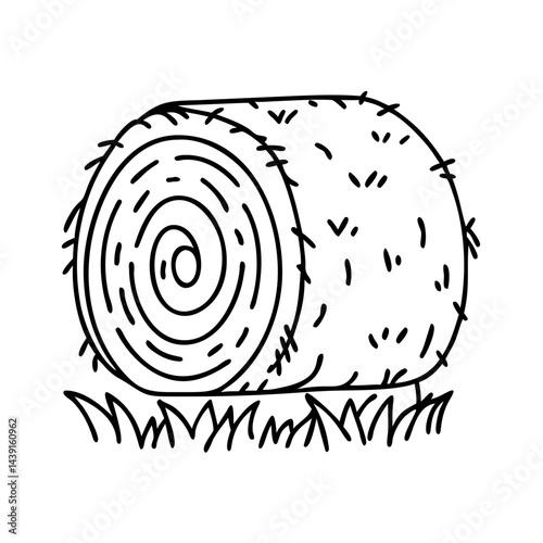 hay bale icon, hay bale line art - simple line art of hay bale, perfect for hay bale logos and icons