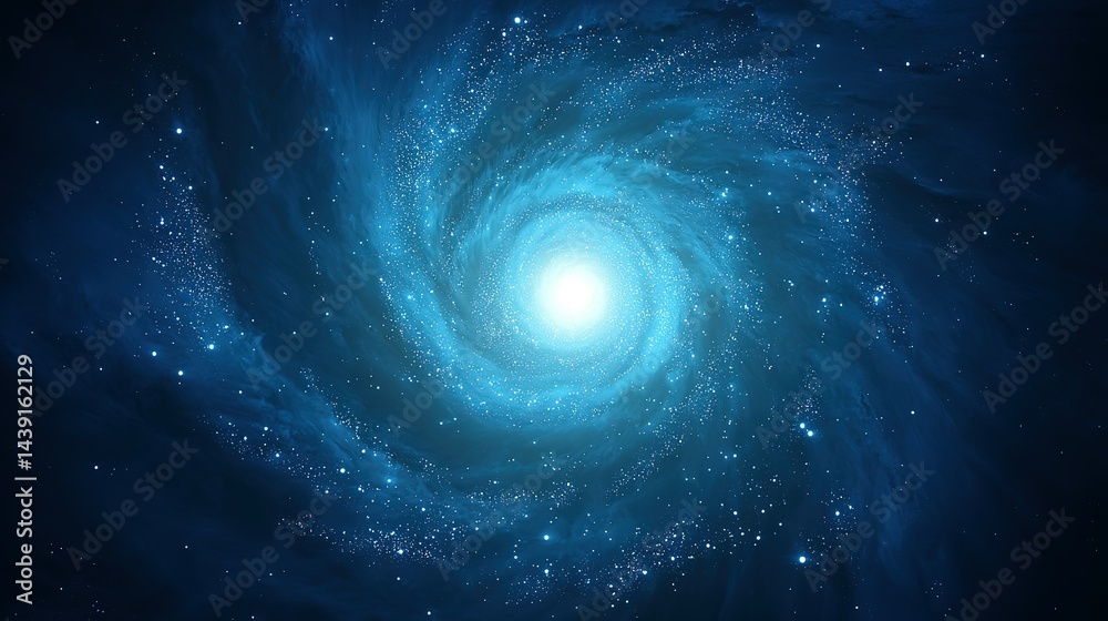 Fototapeta premium A swirling celestial vortex of deep blue space.