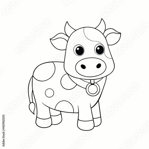 cute cow coloring page for kids