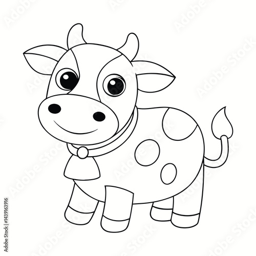 cute cow coloring page for kids