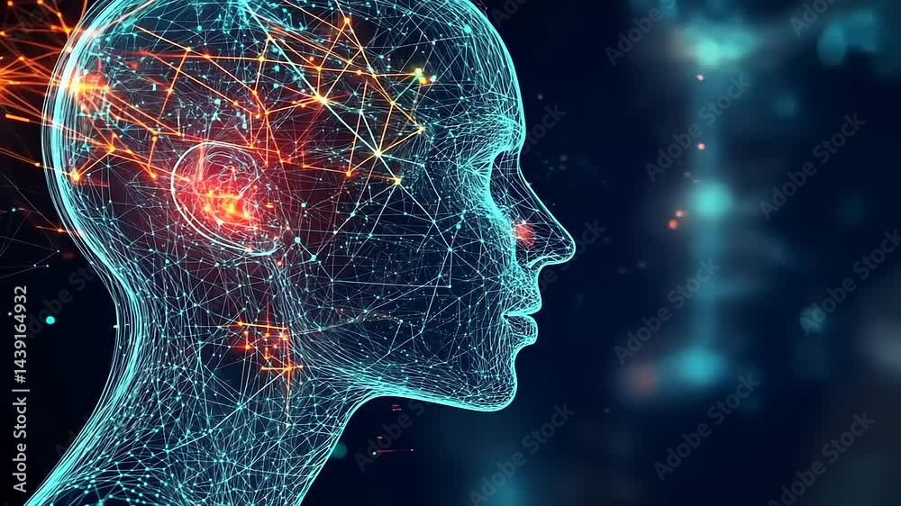 Digital representation of a human head with neural data