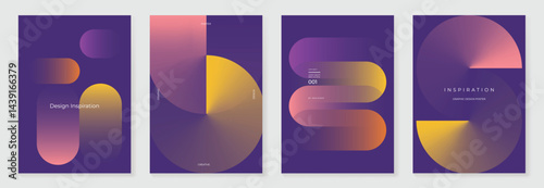 Abstract vibrant gradient background vector. Retro cover template with shapes, 70s colorful and liquid color. Modern wallpaper design perfect for social media, idol poster, photo frame.