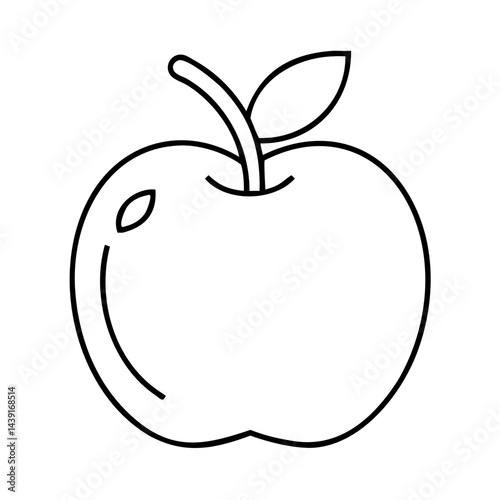 apple icon, apple line art - simple line art of apple, perfect for apple logos and icons