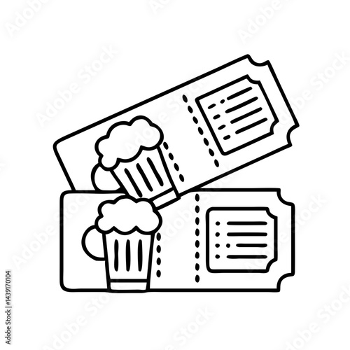 beer festival tickets icon, beer festival tickets line art - simple line art of beer festival tickets, perfect for beer festival tickets logos and icons