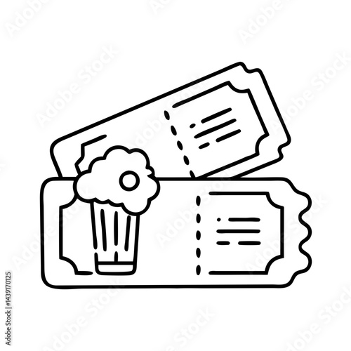 beer festival tickets icon, beer festival tickets line art - simple line art of beer festival tickets, perfect for beer festival tickets logos and icons