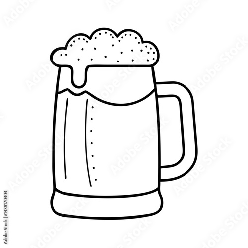 beer stein icon, beer stein line art - simple line art of beer stein, perfect for beer stein logos and icons