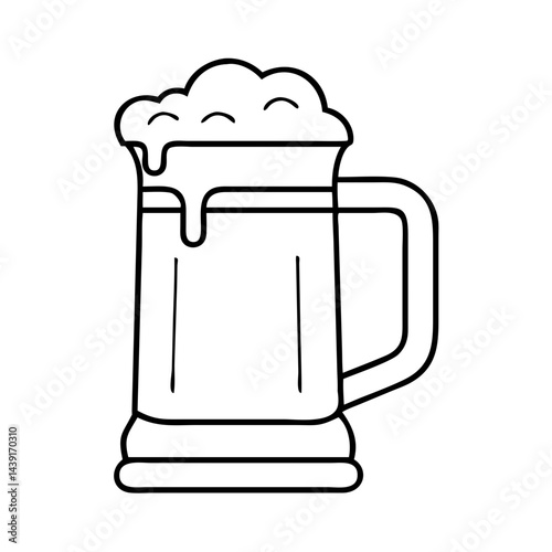 beer stein icon, beer stein line art - simple line art of beer stein, perfect for beer stein logos and icons