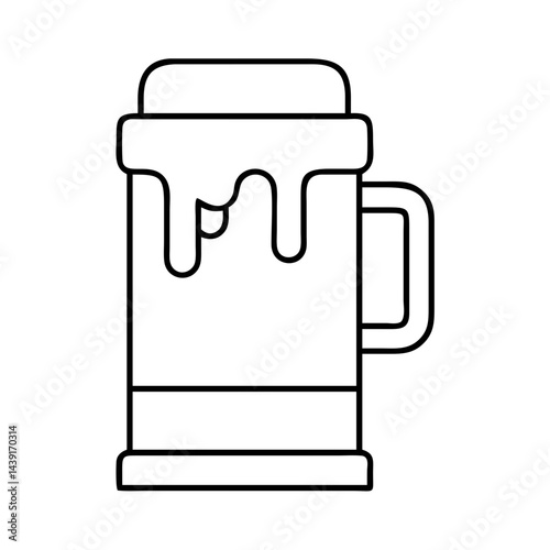beer stein icon, beer stein line art - simple line art of beer stein, perfect for beer stein logos and icons