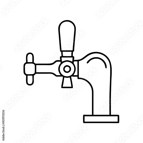 beer tap icon, beer tap line art - simple line art of beer tap, perfect for beer tap logos and icons