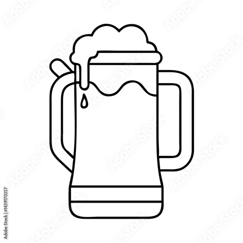 beer stein icon, beer stein line art - simple line art of beer stein, perfect for beer stein logos and icons