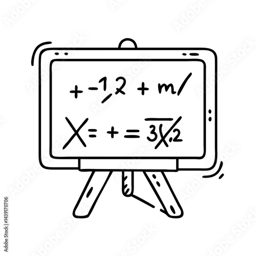 blackboard with math equations icon, blackboard with math equations line art - simple line art of blackboard with math equations, perfect for blackboard with math equations logos and icons