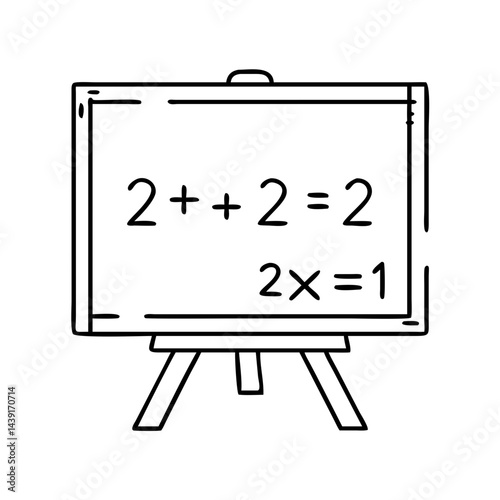 blackboard with math equations icon, blackboard with math equations line art - simple line art of blackboard with math equations, perfect for blackboard with math equations logos and icons