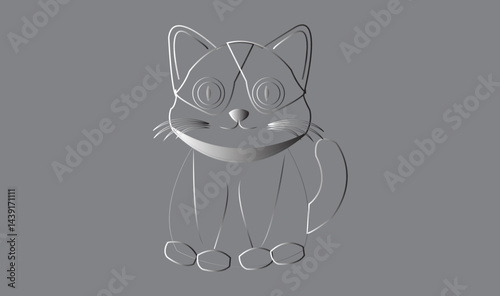 Cat emoji icon vector image.