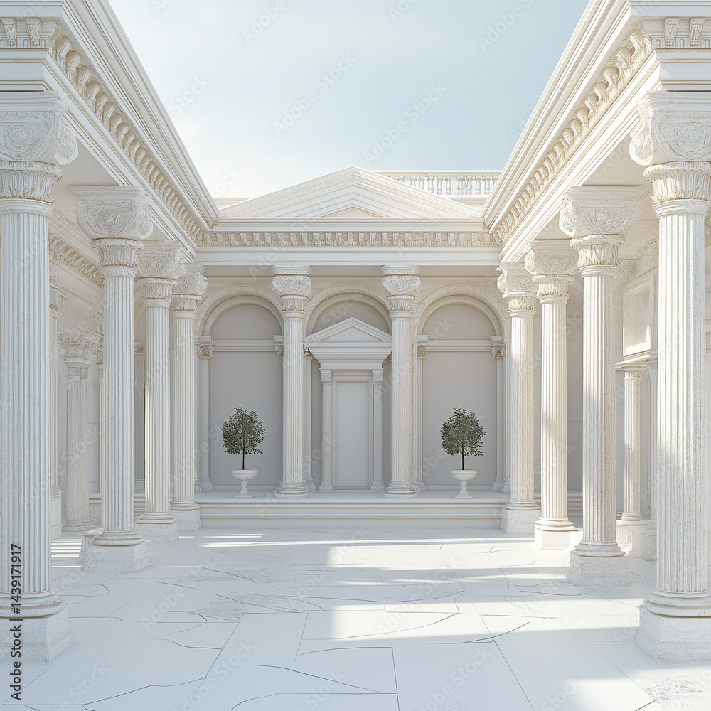 Obraz premium Classical Roman estate in 3D view