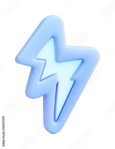 Free Download Stylized blue lightning bolt icon with modern design elements, cut out - stock png. - GFXLoad
