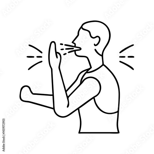 breathing exercise icon, breathing exercise line art - simple line art of breathing exercise, perfect for breathing exercise logos and icons