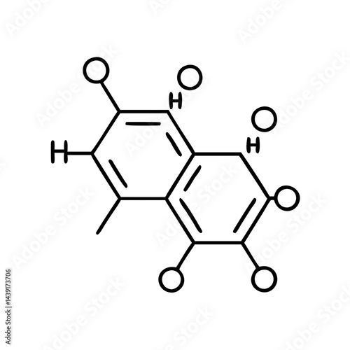 caffeine molecule icon, caffeine molecule line art - simple line art of caffeine molecule, perfect for caffeine molecule logos and icons