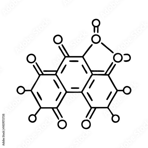 caffeine molecule icon, caffeine molecule line art - simple line art of caffeine molecule, perfect for caffeine molecule logos and icons