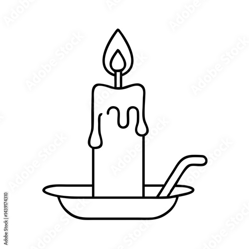 candle in a holder icon, candle in a holder line art - simple line art of candle in a holder, perfect for candle in a holder logos and icons